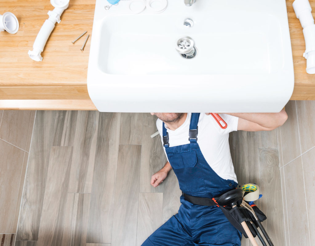 In Bathroom Install Wash basing